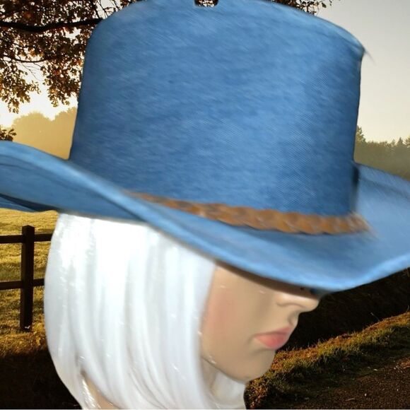 Retro throw back denim cowgirl hat! New unisex main image 4